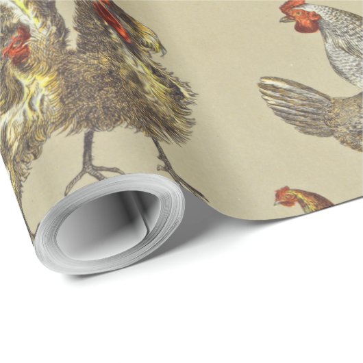 鶏の鶏の養殖田舎の動物 ラッピングペーパー (ロールコーナー)