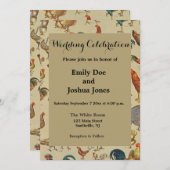 鶏の鶏の養殖田舎の動物 招待状 (正面/裏面)