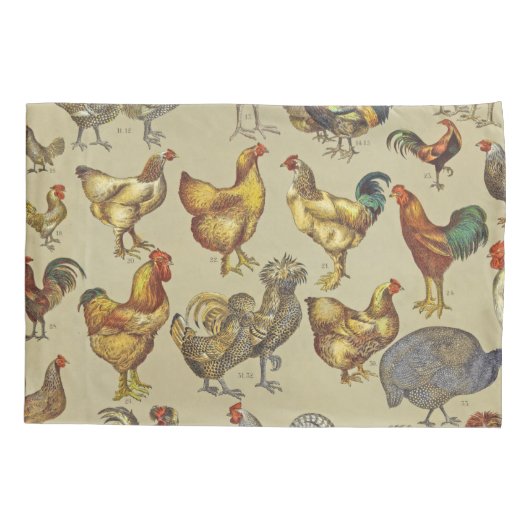 鶏の鶏の養殖田舎の動物 枕カバー (裏面)