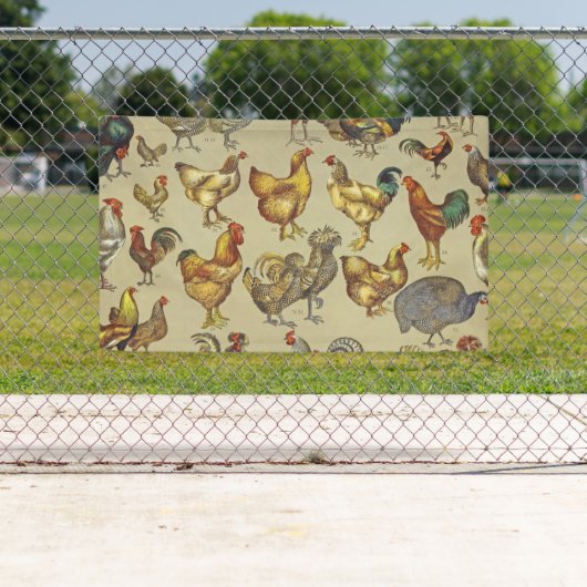 鶏の鶏の養殖田舎の動物 横断幕 (インサイチュ)