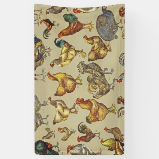 鶏の鶏の養殖田舎の動物 横断幕 (縦)