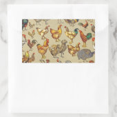 鶏の鶏の養殖田舎の動物 長方形シール (バッグ)