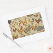 鶏の鶏の養殖田舎の動物 長方形シール (封筒)