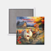 鶏の鶏の養鶏国のキッチンマグネット マグネット (正面/裏面)