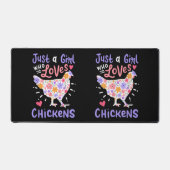 鶏の鶏を愛する女の子Cuを愛する デスクマット (正面)