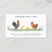 鶏の鶏肉のフリーレンジ卵の水のカラーファーム 名刺 (正面)