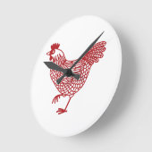 鶏の鶏肉 ラウンド壁時計 (傾斜)