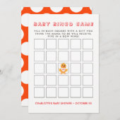 鶏の黄色いひよこの赤ちゃんシャワー備後ゲーム 招待状 (正面/裏面)