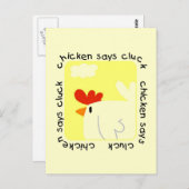 鶏の「プギャー」Tシャツ＆ギフト ポストカード (正面/裏面)