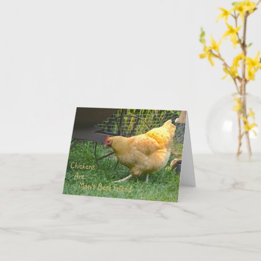 鶏は人間の友最高の達の札 カード (黄色い花)