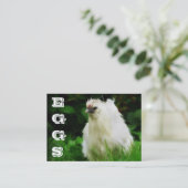 鶏は放し飼いの置く雌鶏の養鶏場に卵を投げつけます 名刺 (スタンド正面)