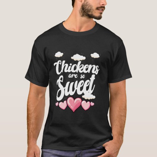 鶏は甘い可愛いチキンおもしろい恋人Gif Tシャツ (正面)