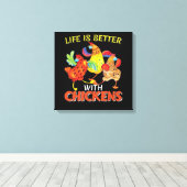 鶏は生きがいが好い キャンバスプリント (インサイチュ (ウッドフロア))