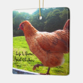 鶏は生きがいが好い セラミックオーナメント (左)