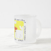 鶏は鳴き声のTシャツおよびギフトを言います フロストグラスマグカップ (正面右)