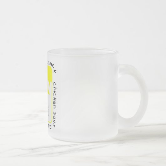 鶏は鳴き声のTシャツおよびギフトを言います フロストグラスマグカップ (右)