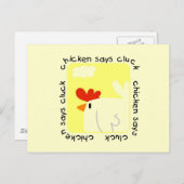 鶏は鳴き声のTシャツおよびギフトを言います ポストカード (正面/裏面)
