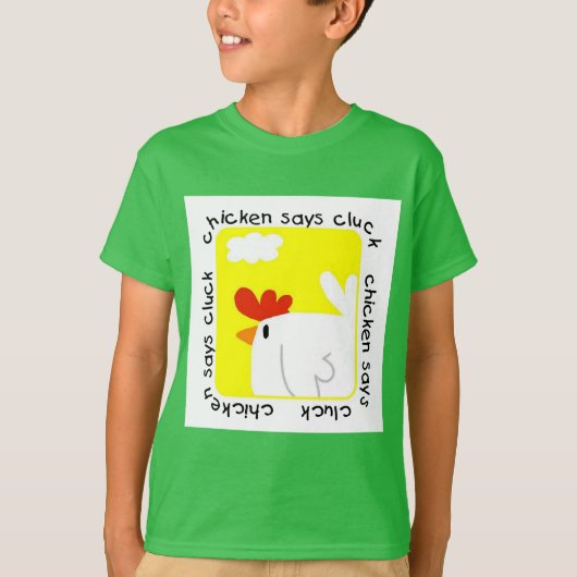 鶏は鳴き声のTシャツおよびギフトを言います Tシャツ (正面)