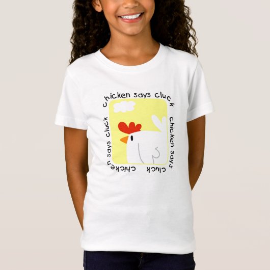 鶏は鳴き声のTシャツおよびギフトを言います Tシャツ (正面)