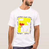 鶏は鳴き声のTシャツおよびギフトを言います Tシャツ (正面)