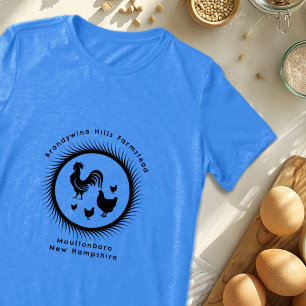 鶏ひよこブラックデザイン付文字 トライブレンドTシャツ