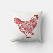 鶏ひん赤と白鳥 クッション (正面)