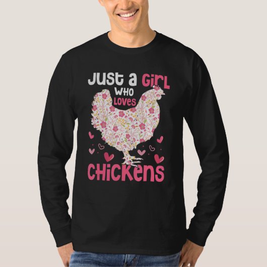 鶏やヤギを愛する女の子だけの農業H Tシャツ (正面)