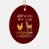 鶏やヤギを愛する女の子にすぎない セラミックオーナメント (右)