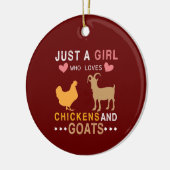 鶏やヤギを愛する女の子にすぎない セラミックオーナメント (左)