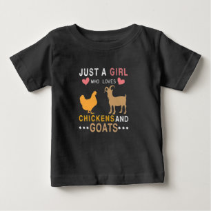 鶏や山羊が好きな女の子 ベビーTシャツ