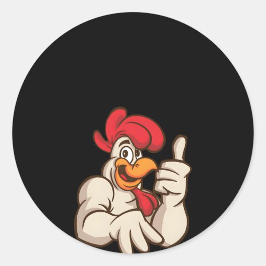 鶏をモチーフにした鶏の農民モチーフ ラウンドシール (正面)