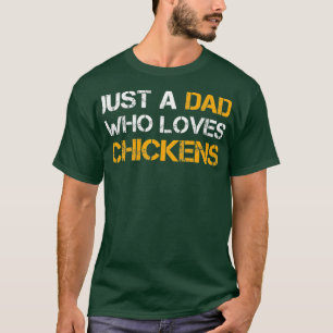 鶏を愛するただのパパ農業パパ おもしろい Tシャツ