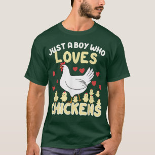 鶏を愛するただの男の子農家鶏の愛 Tシャツ