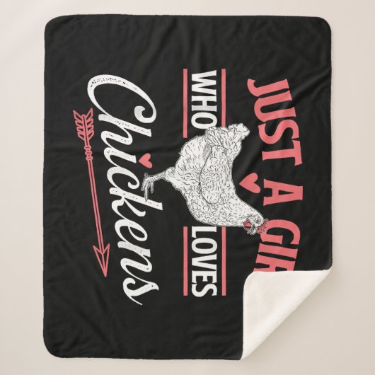 鶏を愛する女の子 – チキンラバーポー シェルパブランケット (正面)