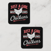鶏を愛する女の子 – チキンラバーポー スクエア名刺 (正面/裏面)