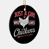 鶏を愛する女の子 – チキンラバーポー セラミックオーナメント (右)