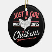鶏を愛する女の子 – チキンラバーポー セラミックオーナメント (左)
