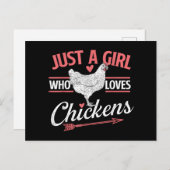 鶏を愛する女の子 – チキンラバーポー ポストカード (正面/裏面)