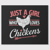 鶏を愛する女の子 – チキンラバーポー ラッピングペーパー (フラット)