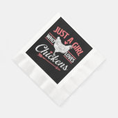 鶏を愛する女の子 – チキンラバーポー 縁ありランチョンナプキン (角)