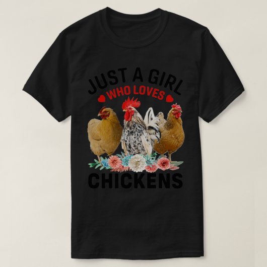 鶏を愛する女の子GiftTShart Tシャツ (デザイン正面)