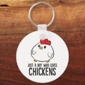 鶏を愛する少年に過ぎないチキンボーイ キーホルダー (正面)
