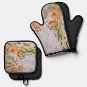 鶏を秋に 鍋つかみ&鍋敷きセット (正面/裏面)