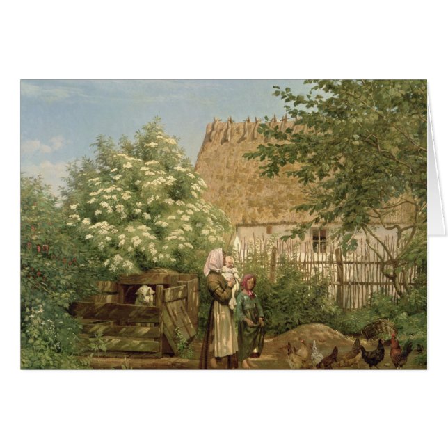 鶏を食べ物を与えること (正面横)