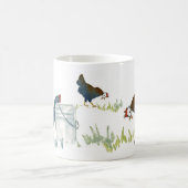 鶏を食べ物を与えること コーヒーマグカップ (中央)