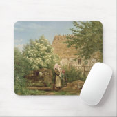 鶏を食べ物を与えること マウスパッド (マウス)