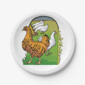 鶏を飼う ペーパープレート (正面)
