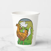 鶏を飼う 紙コップ (正面)