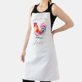 鶏カスタム付きキッチンエプロン白 エプロン (インサイチュ)