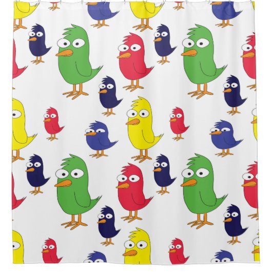 鶏カラフル肉 シャワーカーテン (正面)